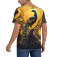 thumbnail image 2 of Lsque Elegant Gold Leaf Peacock Pattern Mens Polo Golf Shirts Funny Graphics Shorts Sleeve Button Shirts Baseball T-shirt-Small, 2 of 7