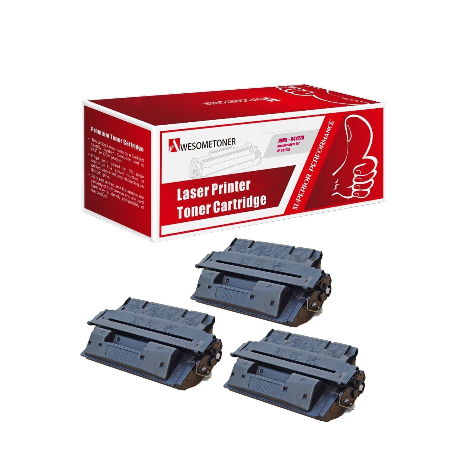 3PK C4127X 27X Toner Cartridges For HP LaserJet 4000 4000TN 4000SE 4050T 4050SE