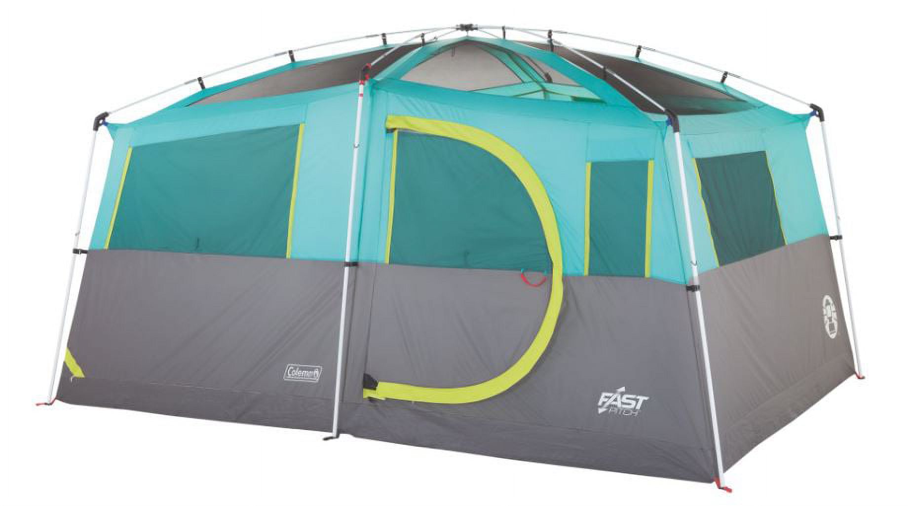 Coleman Tenaya Lake 8 Person Lighted Fast Pitch Cabin Tent, 1 Room, Teal - image 3 of 5