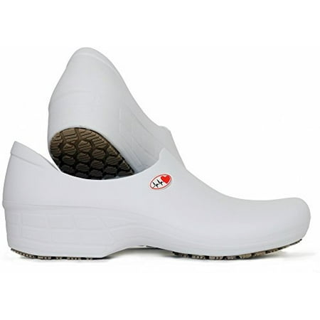 

Women s Printed Waterproof Non Slip Work Shoes - Nursing Shoes - KEEPNURSING (10.5 White - Elect HRT)