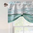 thumbnail image 5 of Abstract Teal Tie Up Valances Curtain, Adjustable Kitchen Green White Oil Painting Texture Modern Art Valances for Windows Decor, Rod Pocket Short Curtains Set for Bedroom/Bathroom, 60"x18", 5 of 9