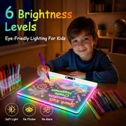 Seenlast Led Drawing Board for Kids with 8 Light Effects, 16 Rechargeable Wireless Dry Erase Glow Note Doodle Pad,Birthday Gifts For Boys And Girls.