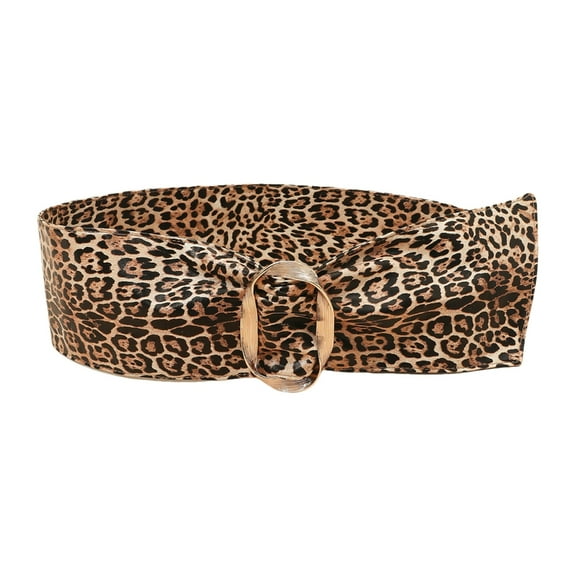 TIERPOP Eye Catching Leopard Wide Belt Formal Party Decorative Belt Fashion Accessories
