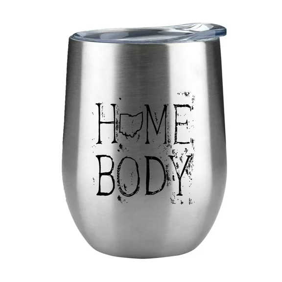 Ohio Homebody Engraved 12 Oz. Stainless Steel Wine Tumbler With Lid
