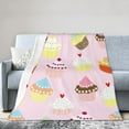 thumbnail image 2 of XMXY Fleece Throw Blanket for Couch, Cupcakes Background Lightweight Plush Fuzzy Cozy Soft Bed Blankets and Throws for Sofa, 60"x50" inches, 2 of 8