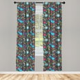 thumbnail image 3 of Ambesonne Unicorn Curtains, Unicorns Rainbows Cartoon, Pair of 28"x95", Multicolor, 3 of 5