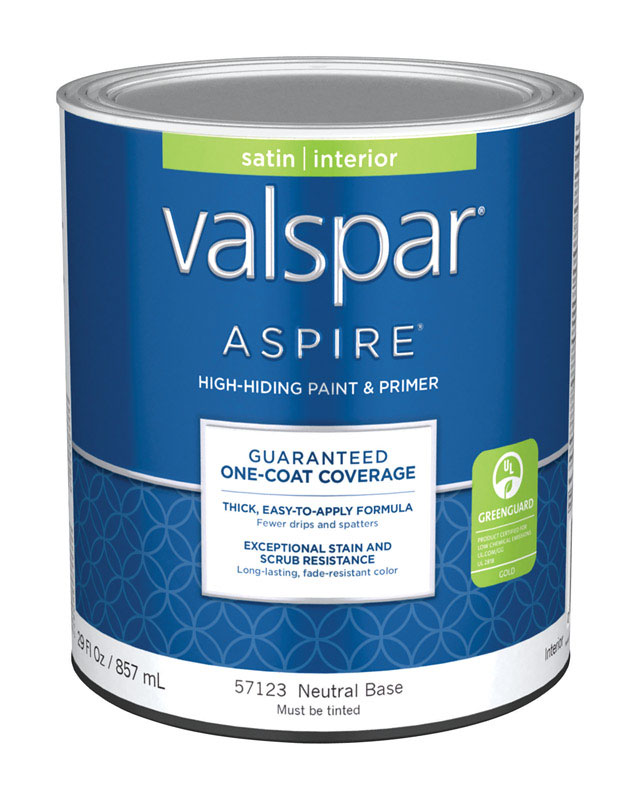 Valspar Aspire Satin Tintable Neutral Base Acrylic Latex Paint and