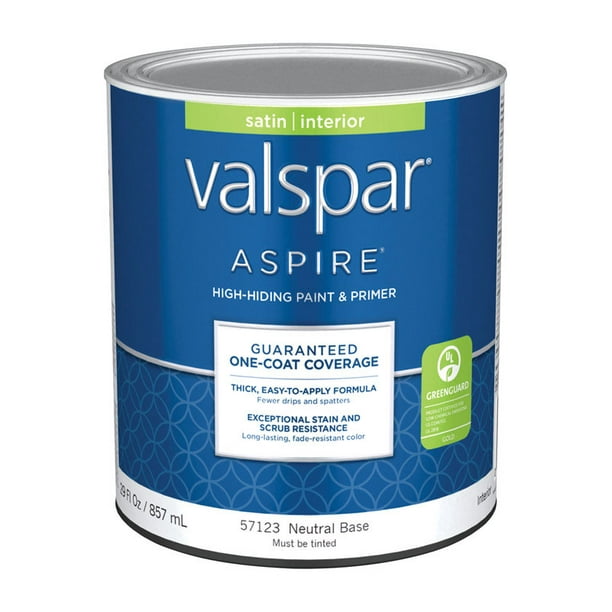 Valspar Aspire Satin Tintable Neutral Base Acrylic Latex Paint and