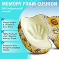 thumbnail image 5 of Premium Sunflower Pattern Memory Foam Seat Cushion Ergonomic Chair Pad for Office Chair, Car, Airplane & Bleachers Sciatica, Tailbone Hip & Back Pain Relief - Chair Cushion for Long Office Workers., 5 of 5