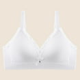 thumbnail image 4 of Cotton Training Bra for Teens Teen Girls Sports Training Bra Lace V-Neck T-Shirt Wireless Bra Padded with Adjustable Straps Underwear Bralette White 17Y, 4 of 9