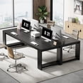 thumbnail image 6 of Tribesigns Two Person Desk, 86.61-Inch Extra Long Desk, Double Computer Writing Table, Black, 6 of 8
