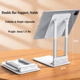 thumbnail image 5 of Tablet Stand Double Lever,Adjustable Height, Foldable Tablet Table Holder for iPhone 13/13 Pro/13 Pro Max,for iPad Air/Pro 11/12.9/Mini, for8-13 in Tablets, 5 of 7