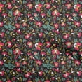 thumbnail image 1 of oneOone Polyester Spandex Black Fabric Floral Craft Projects Decor Fabric Printed By The Yard 56 Inch Wide, 1 of 4
