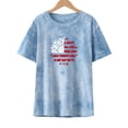 thumbnail image 3 of IROINNID 4th of July Tops for Women Round Neck T-Shirt Fashion Blouse Loose Tops Short Sleeve Tops USA July 4th, 3 of 8