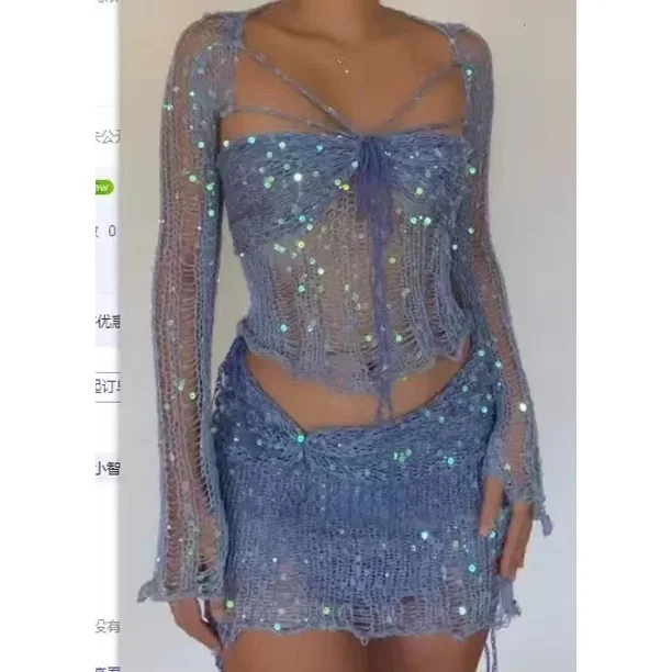 Cárdigan de punto grueso para mujer, conjunto de 3 piezas, moda coreana, invierno, 2024