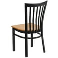 thumbnail image 4 of Flash Furniture HERCULES Series Black School House Back Metal Restaurant Chair - Natural Wood Seat, 4 of 7