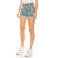 thumbnail image 2 of KHAKI & BLUE Women's Denim Shorts High Waisted All-Over Sunflower Print Rolled Cuff Hem Jeans Casual Stretch Comfy Pants 79203Z MED 0, 2 of 3