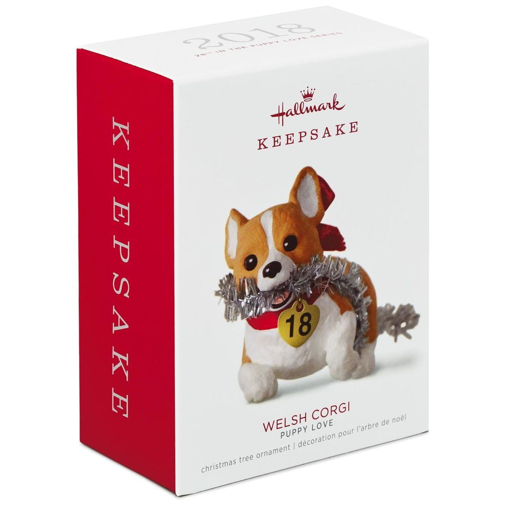 Hallmark Keepsake Christmas Ornament 2018 Year Dated, Puppy Love Welsh