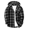 thumbnail image 2 of hoksml Men's Plaid Shirt Jacket - Button Front Flannel Overshirt with Chest Pocket, Soft Lightweight Casual Top for Spring Fall, 2 of 4