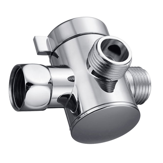 Amdohai : 3-Way Shower Diverter Valve Mount G1/2 Handheld Shower Arm Diverter Splitter Polished Chrome Bathroom Shower System Replacement Part Attachment