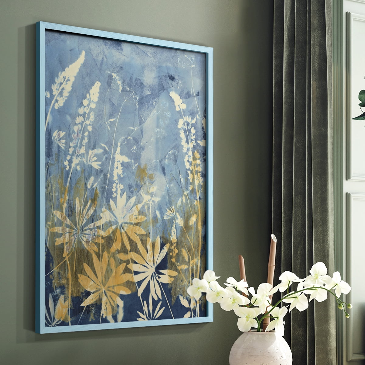 Wild Lupine Framed Print in Blue Solid Wood 8 x 10 Framed Print