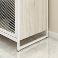 thumbnail image 2 of MONSLIPA Kitchen Pantry Storage Cabinet, Sideboard Buffet with Hutch, Metal Mesh Door and 3 Storage Drawers, Oak, 2 of 8
