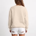 thumbnail image 5 of Hearthz Womens Crew Necks Sweatshirts Solid Color Drop Shoulder Long Sleeve Pullover Top Fall Winter Athletic Workout Oversized Sweatshirt for Women Beige XXL, 5 of 7