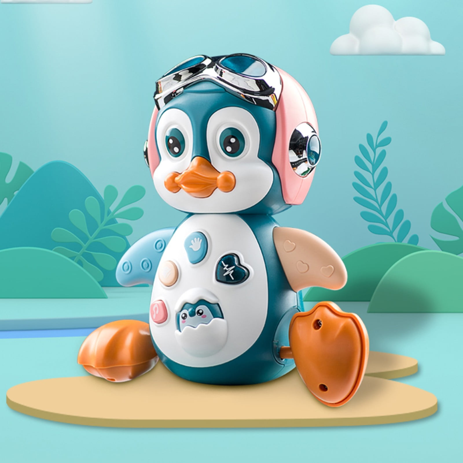 RuWeoMaa Musical Penguin Crawly Baby Toys 0-3-6 6-12 Month, Infant Light Up Tummy Time Dancing Moving Walking Crawling Toys, Baby Gifts 3 4 5 6 7 8 9 10 Month 1 Year Old