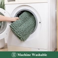 thumbnail image 4 of Ileading Ultra Soft Bathroom Rug Set 3 Pieces, Non Slip Thick Chenille Striped Bath Mat, Absorbent Plush Shaggy Bath Rugs for Bathroom,Sage Green, 4 of 8