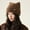 Brown, variant on Cute Cat Ear Knit Hat Women Winter Thick Warm Beanie Bow Earflap Knitted Cap