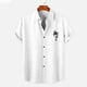 thumbnail image 2 of Camisas De Mezclilla Para Hombre Camisas florales para hombre Camisas de playa con botones para vacaciones tropicales (White, 3XL), 2 of 4