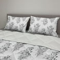 thumbnail image 2 of Floral Comforter & Sham Bedding Set, Vintage Monochrome Design Outline Graphic of Wild Plants with Flowers, 3 pcs Duvet Set Microfiber Filling Quilt, 5 Sizes, Charcoal Grey and White, by Ambesonne, 2 of 4