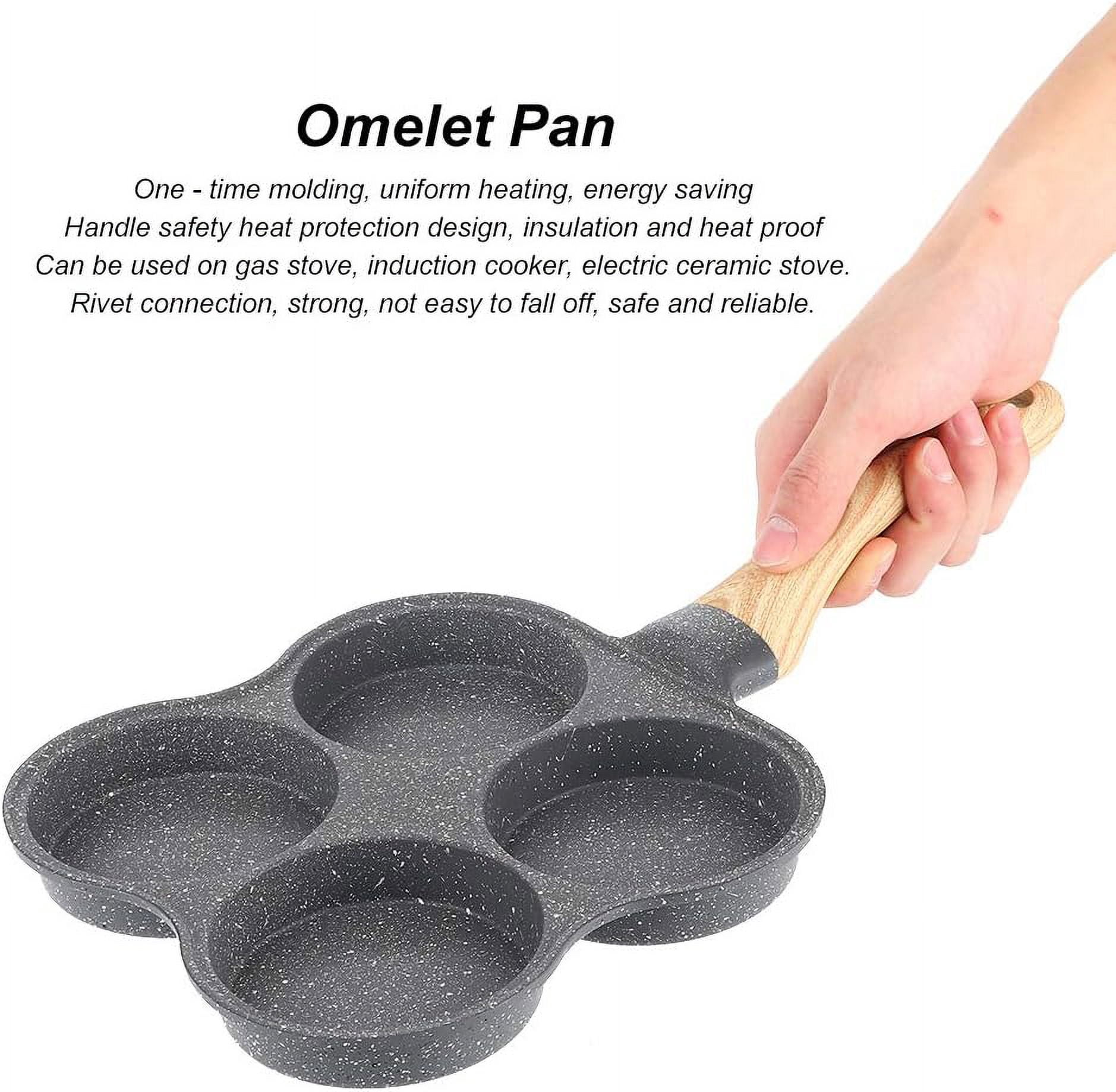 4 Hole Multi Egg Frying Pan Non Stick Omelet Burger Pancake Maker Gas Induction Cooker