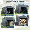 thumbnail image 3 of Danolapsi 7x10 FT Portable Outdoor Storage Shed with 2 Roll-Up Zipper Doors & Vents, 240G Heavy-Duty Shelter Waterproof PE Tarp, UV-Resistant Carport for Motorcycle, Firewood, Tools, 3 of 7