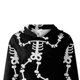 thumbnail image 3 of Vestido con capucha, sudadera con estampado colorido, cuello en V, jersey informal con bolsillos y patrón Negro blanco XXXL, 3 of 4