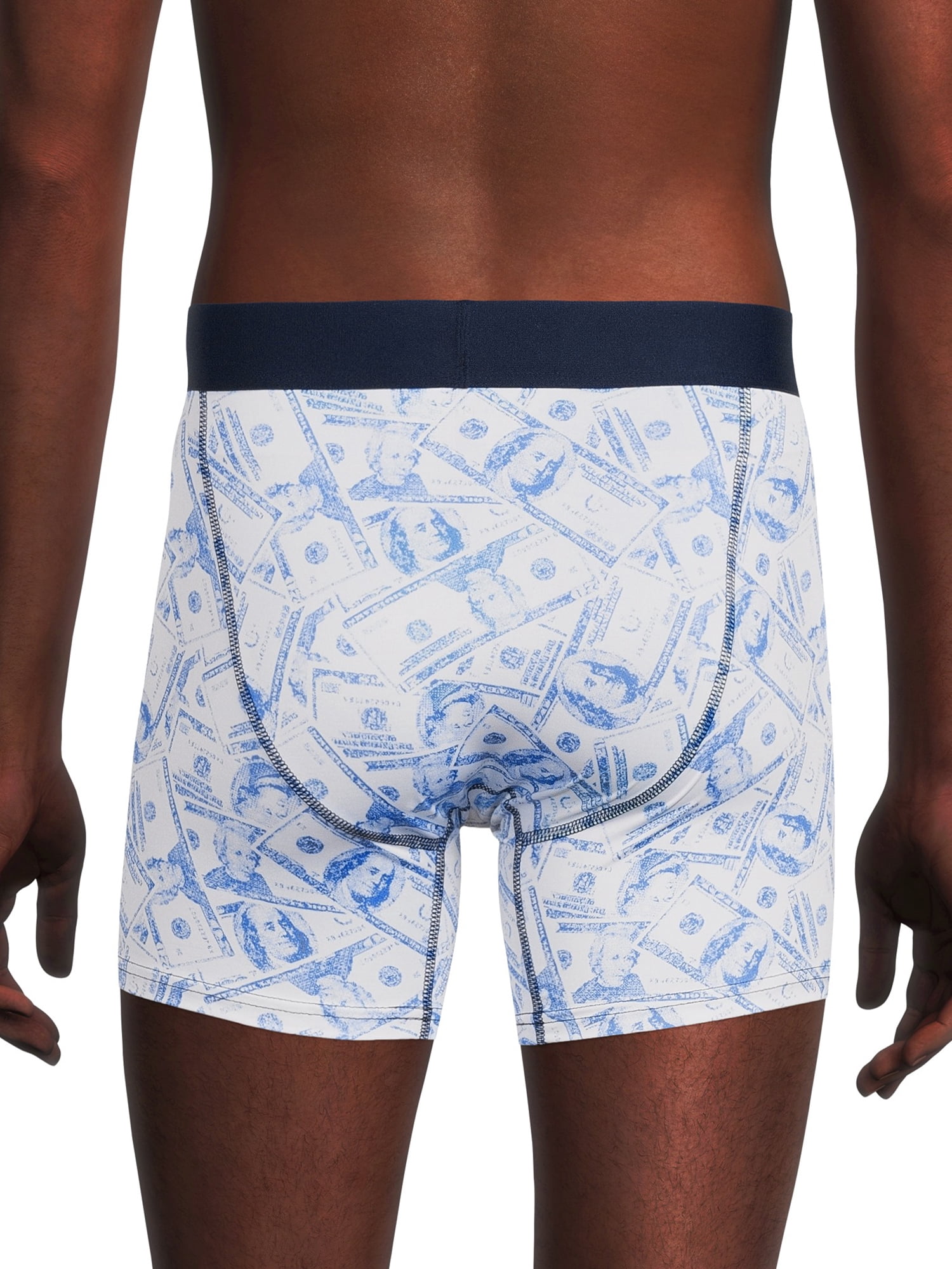 No Boundaries Men’s Tag-Free Printed Stretch Boxer Briefs, 3-Pack, Sizes up to 3XL