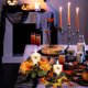 thumbnail image 4 of Decoraciones de Halloween, corona de velas de Halloween, candelabros de hojas de arce y rosas, anillo decorativo, arreglo de mesa, decoración, suministros para fiestas, adorno, corona de candelabro de, 4 of 7