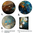 thumbnail image 3 of Designart "Blue Yellow Emerald Peacock Drips II" Animals Wall Decor, 3 of 5