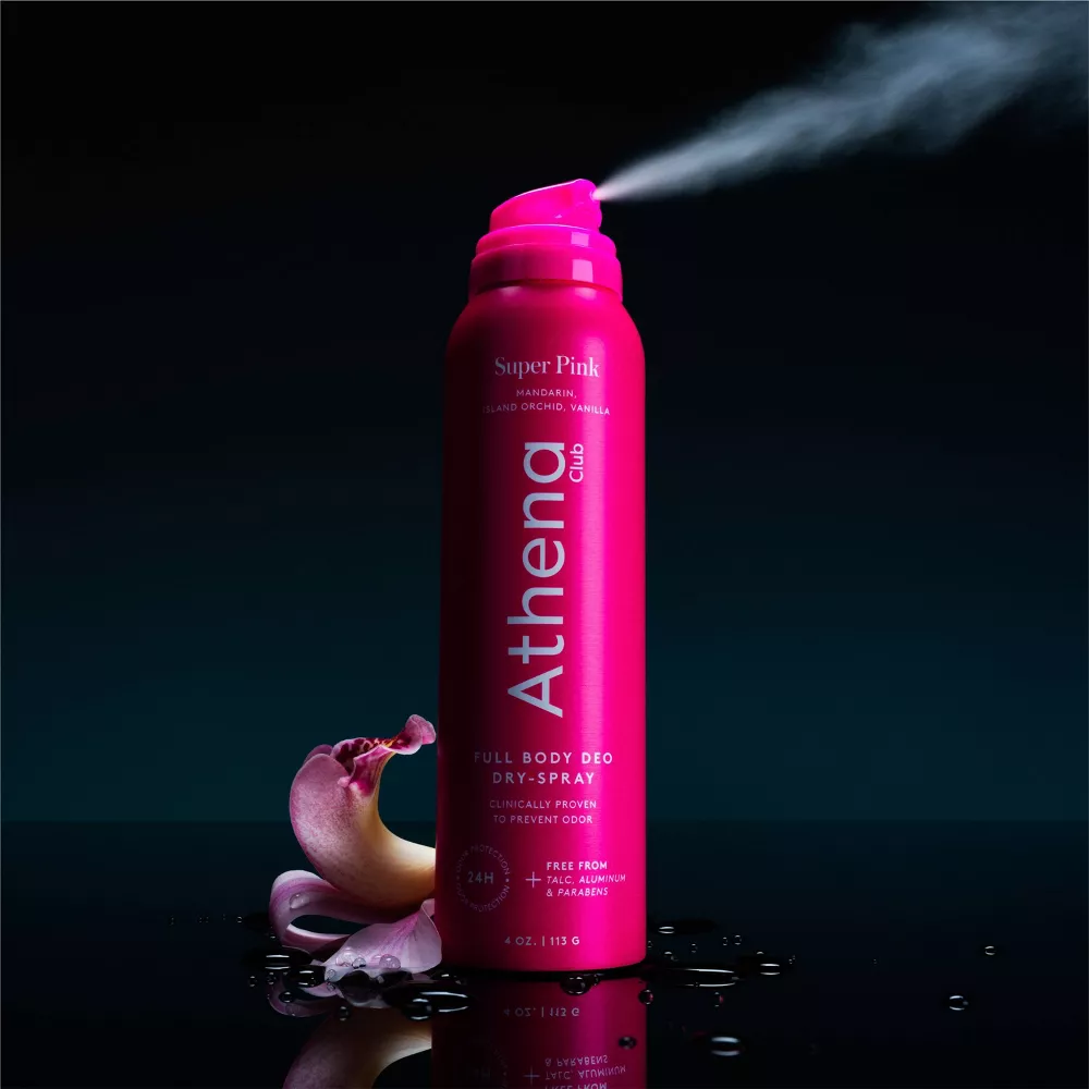 Athena Club Full Body Deodorant Spray - Super Pink - 4 Oz, Natural, Aluminum-Free