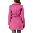 thumbnail image 4 of INSPIRE CHIC Women's Elegant Shawl Collar Lapel Belted Long Trenchcoat, 4 of 8