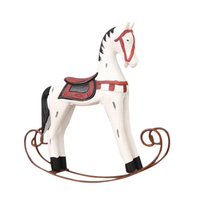Caballo mecedora de madera Sunnimix blanco