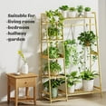 Bamworld Hanging Plant Stand Indoor Bamboo Tall Plant Stand for