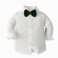 thumbnail image 6 of Odeerbi Toddler Boys 4-Piece Formal Suit Set Velvet Waistcoat, Long Sleeve Shirt with Bow Tie, Dress Pants Party Wedding Outfit, 6 of 9