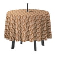 thumbnail image 1 of Vargottam Nappe Ronde Intérieure/extérieure 58 Pouces avec Trou pour Parasol et Fermeture Éclair, Nappe Imperméable, Nappes pour Table de Jardin - Marron Clair, 1 of 7