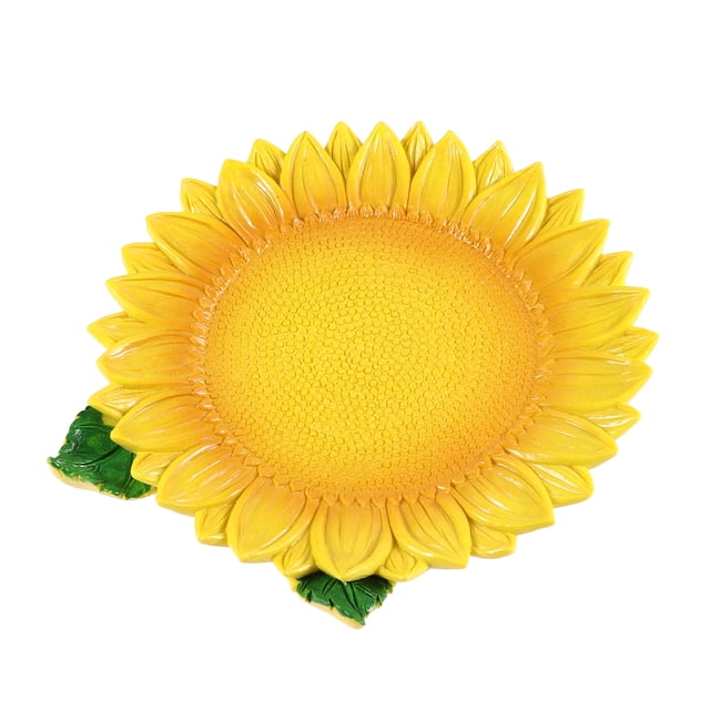 Assiette en Résine pour Fruits Secs Plateau de Service Assiette à Collation Assiettes de Rangement Plantes Simulées Plat à Noix (Tournesol Coloré)