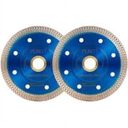 PEAKIT Diamond Tile Blade 4 Inch Porcelain Saw Blade Turbo Mesh Ceramic Cutting Blade for Angle Grinder (2 Pack, 4")