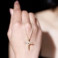 thumbnail image 5 of Rosec Jewels Lab Grown Diamond Cross Necklace with Knot Heart (Ef-Vs Quality) - Ready to Gift Cross Pendant for Christmas, 10K Yellow Gold, 5 of 8