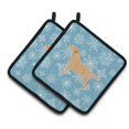 thumbnail image 1 of Carolines Treasures BB3497PTHD Hiver Flocon Jaune Labrador Retriever Paire de Porte-Pots, 1 of 3