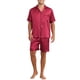 thumbnail image 2 of Conjunto de pijamas de satén INSPIRE CHIC para el Día del Padre, pijamas de manga corta para hombres, ropa de casa de dos piezas con bolsillos, pijamas suaves para dormir XL rojos, 2 of 6
