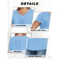 thumbnail image 6 of Womens Plus size Top V Neck Short Ruffled Cap Sleeves T Shirts Loose Summer Tops For Women With Neckline Shirred XL-5XL, 6 of 10